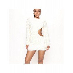 Sexy Waist Cut Round Neck Long Sleeve Skirt Sexy Waist Cut Round Neck Long Sleeve Skirt
