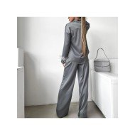  2024 Satin Feather Patchwork Women's Two-Piece Suit