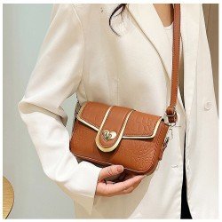 Stone Pattern Heart Twist Lock Shoulder Bags