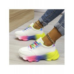 Contrast Color White Sneakers For Women Contrast Color White Sneakers For Women