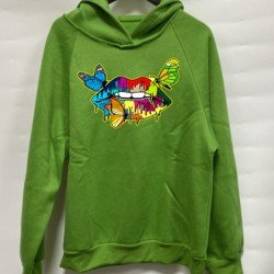 Casual Butterfly Lip Graphic Hoodies Tops