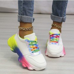Contrast Color White Sneakers For Women