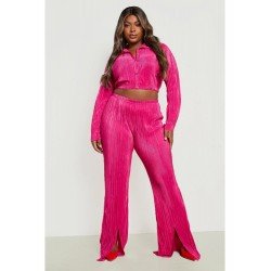 Cropped Top And Slit Hem Trouser Sets For Women Cropped Top And Slit Hem Trouser Sets For Women