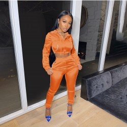  Casual Pure Color Women's Two-Piece Set