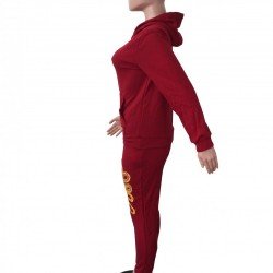 Snake Print Pockets Red Matching 2 Piece Jogger Sets