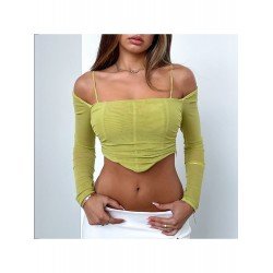  Sexy Pure Color Gauze Women's Crop Top