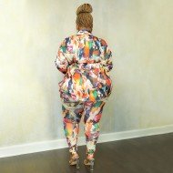 Colorful Printed Matching 2 Piece Trousers Sets Women