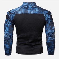 Stand Collar Camouflage Patchwork Men Tops Stand Collar Camouflage Patchwork Men Tops