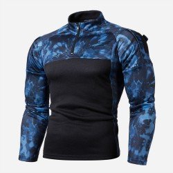 Stand Collar Camouflage Patchwork Men Tops Stand Collar Camouflage Patchwork Men Tops