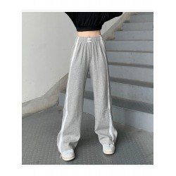 Casual White Wide Leg Elastic Waist Women Pants Casual White Wide Leg Elastic Waist Women Pants