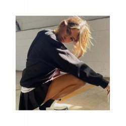 Casual Black Printed Loose Hooded Collar Coats Casual Black Printed Loose Hooded Collar Coats