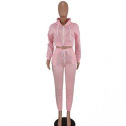 Sports Solid Matching 2 Piece Outfit Trouser Sets