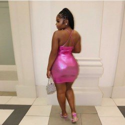 Summer Red Backless Spaghetti Straps Mini Dresses
