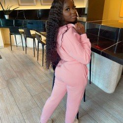 Sports Solid Matching 2 Piece Outfit Trouser Sets