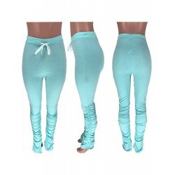 Casual Pure Color Ruched Women's Flare Pants  Casual Pure Color Ruched Women's Flare Pants