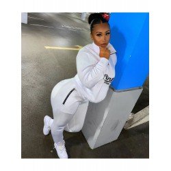  Fashion Letter Printing Zipper Women's Two-Piece Suit