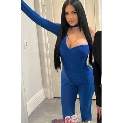  2024 Pure Color Backless Long Sleeve Women's Jumpsuits