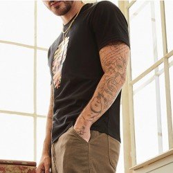New Fashion Black Short Sleeve Graphic Tees For Men