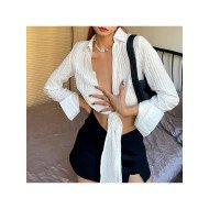  2024 Pure Color Lace Up Women's Cardigan Top