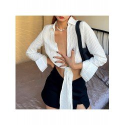 2024 Pure Color Lace Up Women's Cardigan Top  2024 Pure Color Lace Up Women's Cardigan Top