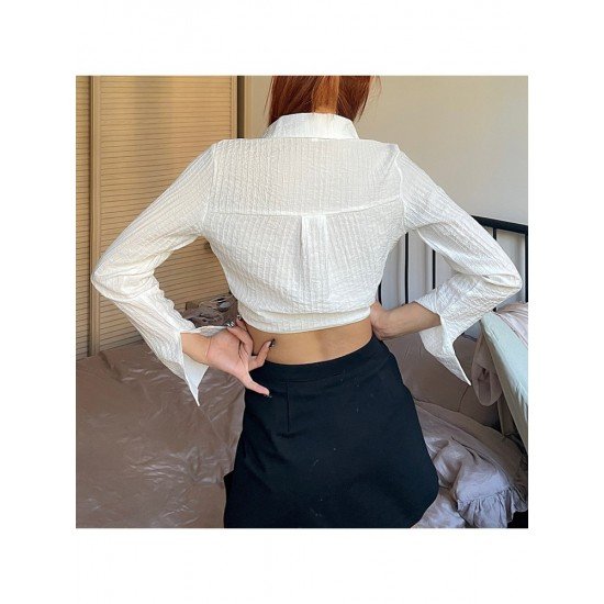  2024 Pure Color Lace Up Women's Cardigan Top