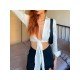  2024 Pure Color Lace Up Women's Cardigan Top