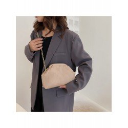 PU Pure Color Pleated Women's Shoulder Bag  PU Pure Color Pleated Women's Shoulder Bag