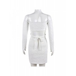Tie Wrap White Matching 2piece Skirt Sets Tie Wrap White Matching 2piece Skirt Sets