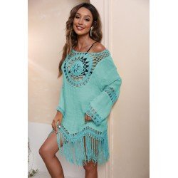 Boho Tassels Hollowed Out Patchwork Dress  Boho Tassels Hollowed Out Patchwork Dress