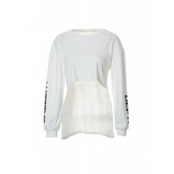 Letter Printed White Loose Sweatshirts For Women
