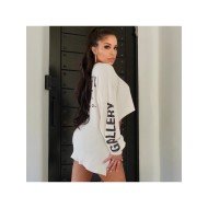 Letter Printed White Loose Sweatshirts For Women