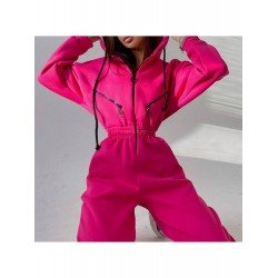 Zip Hooded Collar Sports Jumpsuits For Women Zip Hooded Collar Sports Jumpsuits For Women
