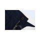 Black Straight Leg High Waist Patchwork Jean Trousers