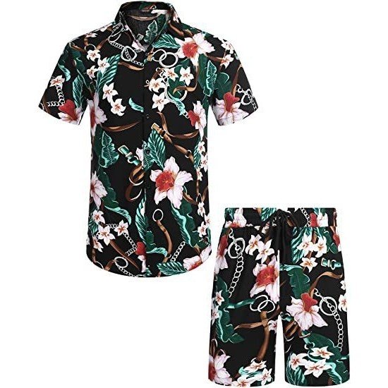 Summer Beach Printed 2 Piece Short Sets For Men Summer Beach Printed 2 Piece Short Sets For Men