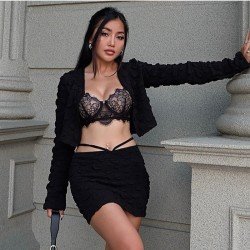  Pure Color Trendy Matching 2 Piece Skirt Sets