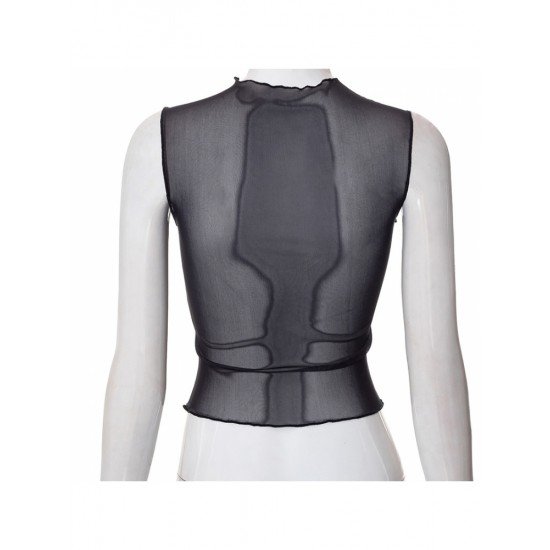  Summer 2024 Mesh Print Women's Vest Top