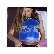  Summer 2024 Mesh Print Women's Vest Top