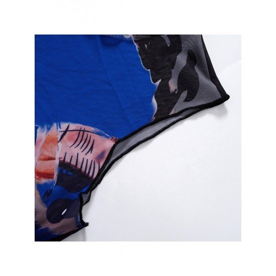  Summer 2024 Mesh Print Women's Vest Top