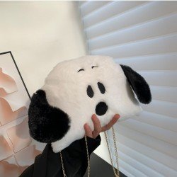  Cute Plush Contrast Color Women's Shoulder Bags