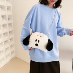  Cute Plush Contrast Color Women's Shoulder Bags