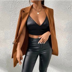 Ladies New Solid Long Sleeve Blazer Coats