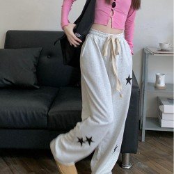 Casual Drawstring Star Trousers For Women