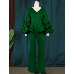 Pure Color V-Neck Patchwork Women's Jumpsuits  Pure Color V-Neck Patchwork Women's Jumpsuits
