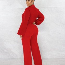  Sexy Pure Color Long Sleeve Women's Jumpsuit