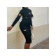  2024 Design Sense Stitching Women's Skirt Suit