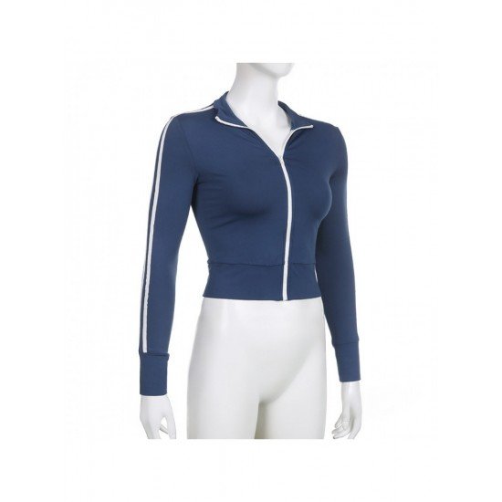  2024 New Contrast Color Letter Women's Short Jacket