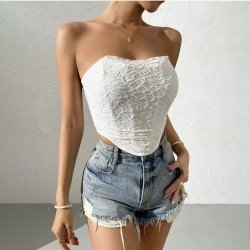  2024 Fishbone Backless Strapless Women's Irregular Vest