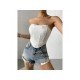  2024 Fishbone Backless Strapless Women's Irregular Vest