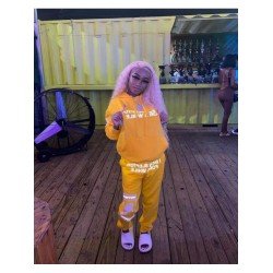 Casual Letter Printing Hooded Two-Piece Set  Casual Letter Printing Hooded Two-Piece Set