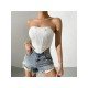  2024 Fishbone Backless Strapless Women's Irregular Vest